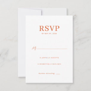 Elegant korallfärgad RSVP-kort OSA Kort