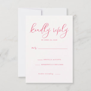 Elegant korallfärgad RSVP-kort OSA Kort