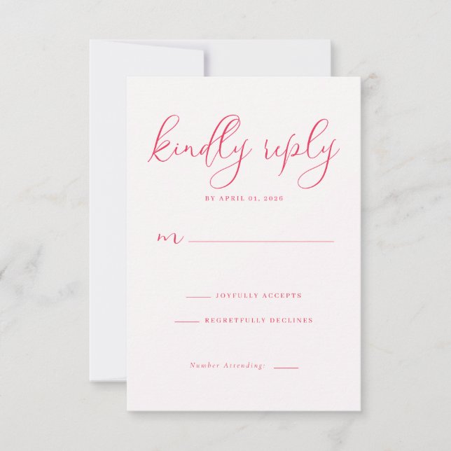 Elegant korallfärgad RSVP-kort OSA Kort (Framsida)