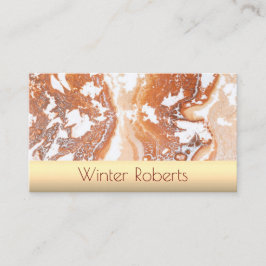Elegant korallmarmor guld ram professionell visitkort