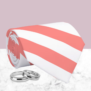 Elegant korallvit randig mönster slips