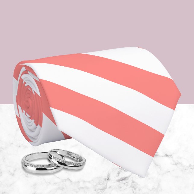 Elegant korallvit randig mönster slips (Skapare uppladdad)