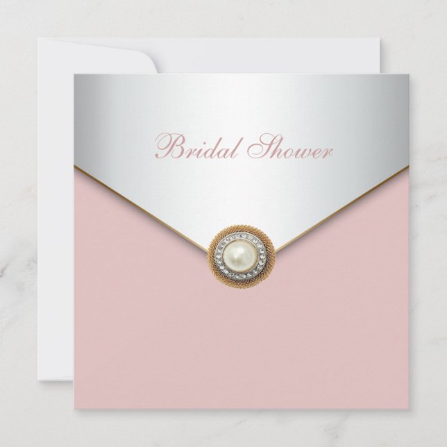 Elegant koralrosa bröllopsdusch inbjudningar (Framsida)