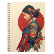 Elegant koreansk kvinna i Hanbok Porträtt Konst Ca