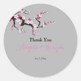 Elegant Körsbärs Blommar Rosa blommigt rund dekal Runt Klistermärke