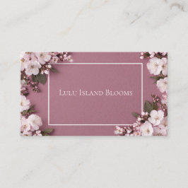 Elegant Körsbärsblom Rosa Blommig Mauve Visitkort