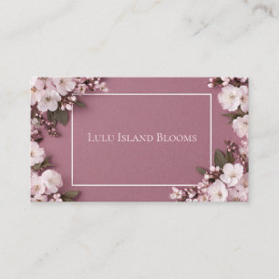 Elegant Körsbärsblom Rosa Blommig Mauve Visitkort