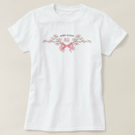 Elegant Körsbärsblom Sakura med Rosa Lintbåge T Shirt