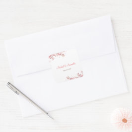 Elegant Körsbärsblom Wedding Fyrkantigt Klistermärke