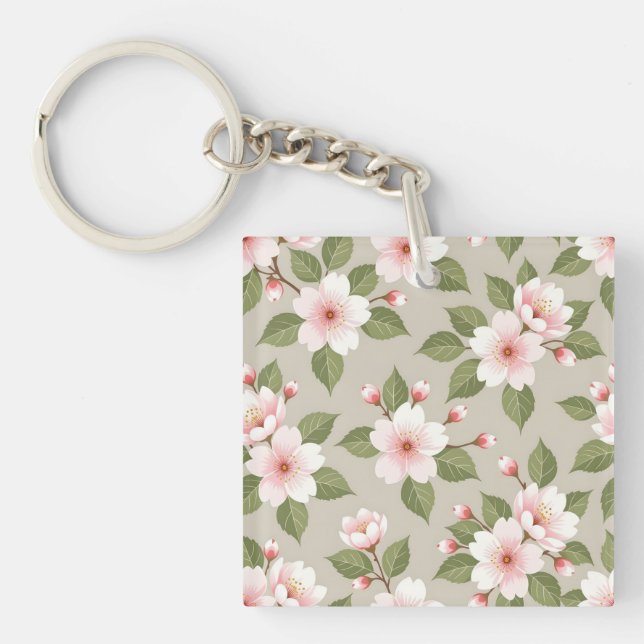 Elegant körsbärsblommor sömlöst mönster (Framsidan)