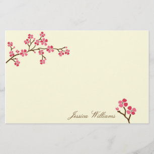 Elegant körsbärsröd blommar brevpapper