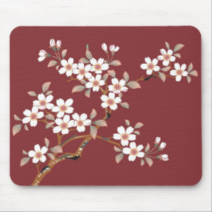 Elegant körsbärsröd blommarblommigt Mousemat Musmatta