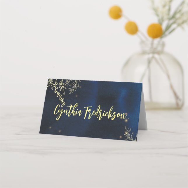 Elegant Kort för kvällstid Bord Namn (Framsida)