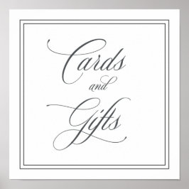 Elegant-kort och Bröllop-tecken Poster