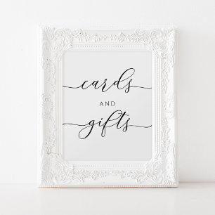 Elegant kort och gåvor skylt affisch