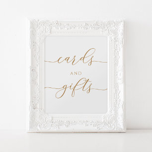 Elegant kort och gåvor skylt affisch