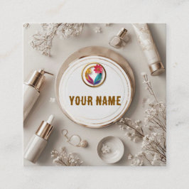 Elegant Kosmetisk Arrangemang Fyrkantigt Visitkort