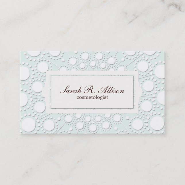 Elegant kosmetolog Embossed look Visitkort (Framsida)