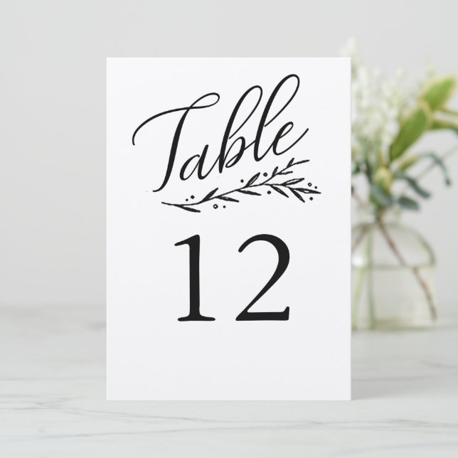 Elegant Kraft Bröllop Bordsnummer Templates (Stående Fram)