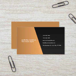 Elegant Kraft Brown & Black Gradient Visitkort