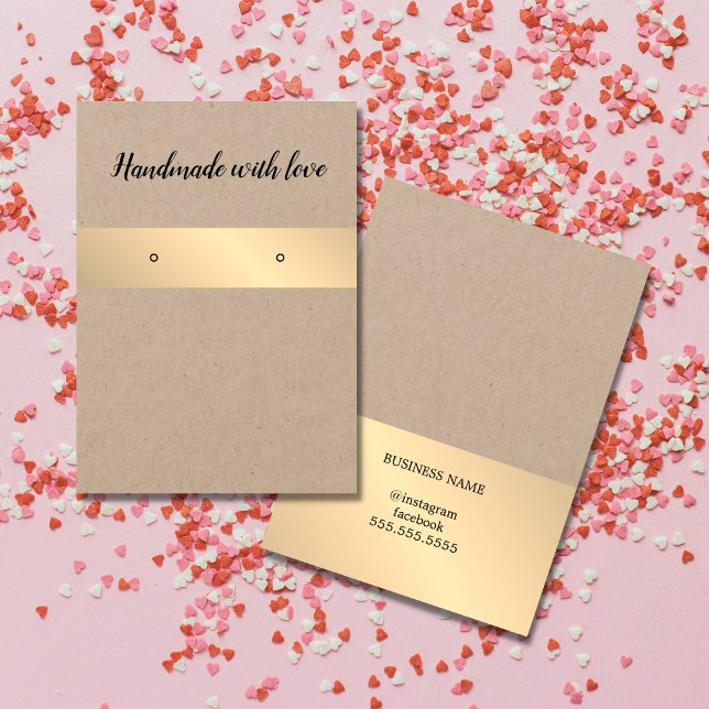 Elegant Kraft Golden Rand-avläsningskort Visitkort (Skapare uppladdad)