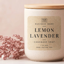 Elegant Kraft papper-utseende med fyrkantiga produ Fyrkantigt Klistermärke