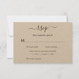 Elegant Kraft Papprare Bröllop OSA Kort