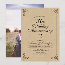 Elegant kraftverks 30:e Bröllop-årsdag - inbjudan