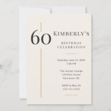 Elegant kräm & guld 60-årsdag