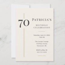 Elegant kräm & guld 70-årsfirande