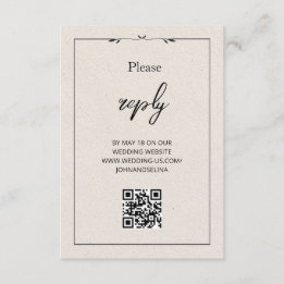 Elegant kräm Modern text och QR-bifogad kort
