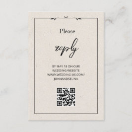 Elegant kräm Modern text och QR-bifogad kort