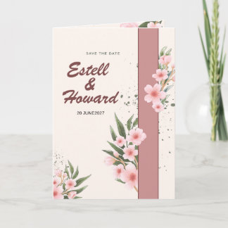 Elegant krämfärgad blommig bröllopsinbjudan inbjudan