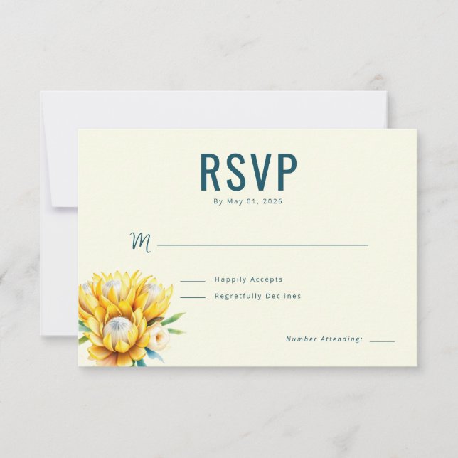 Elegant krämfärgad blommig RSVP OSA Kort (Framsida)