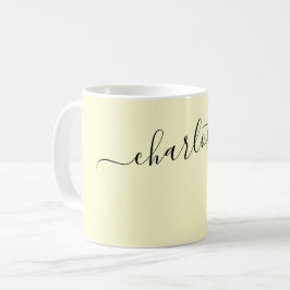 Elegant krämfärgad modern namn Anpassad Kaffemugg