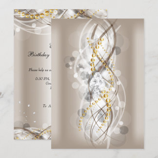 Elegant krämgulddiamant Juwel Party Lång Inbjudningar