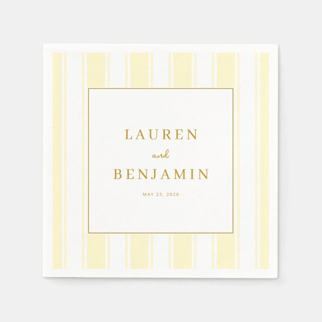 Elegant krämrandig minimalism pappersservett (Framsidan)