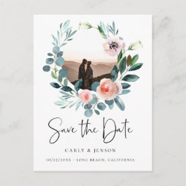 Elegant krans foto spara datum meddelande vykort