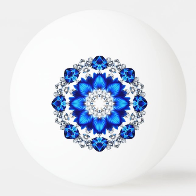 Elegant krans prydd med blå blommor pingisboll (Framsidan)