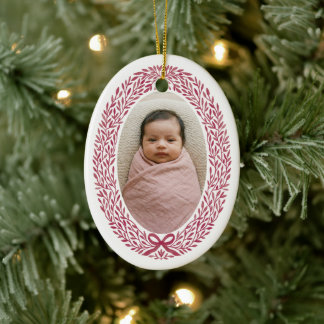 Elegant kransbåge Baby:s 1:a jul fototillbehör Julgransprydnad Keramik