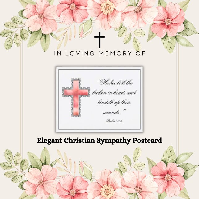 Elegant kristen sympati  vykort (Elegant Christian Sympathy Postcards)