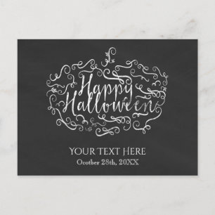 Elegant kritskrifts pumpa Gott Halloween Vykort