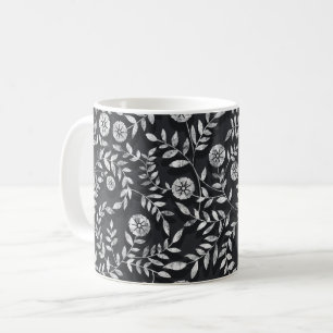Elegant krittavla blommönster kaffemugg