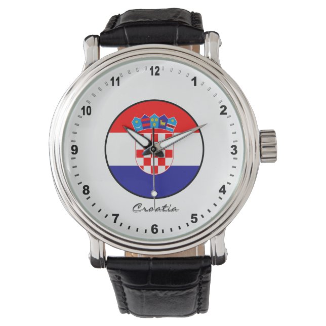 Elegant Kroatien Watch & Kroatiska Flagga Armbandsur (Framsida)