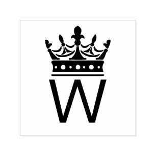 Elegant krona krönt enkel initial monogram självfärgande stämpel