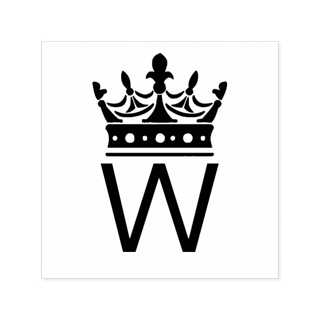 Elegant krona krönt enkel initial monogram självfärgande stämpel (Design)
