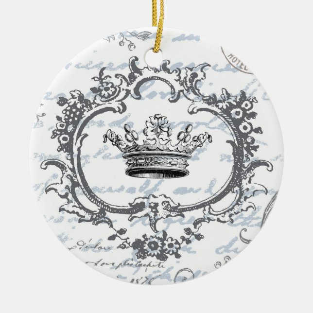 Elegant krona… prydnad för vintage julgransprydnad keramik (Framsidan)