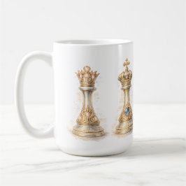 Elegant kung drottning par present Guld Schack Kaffemugg