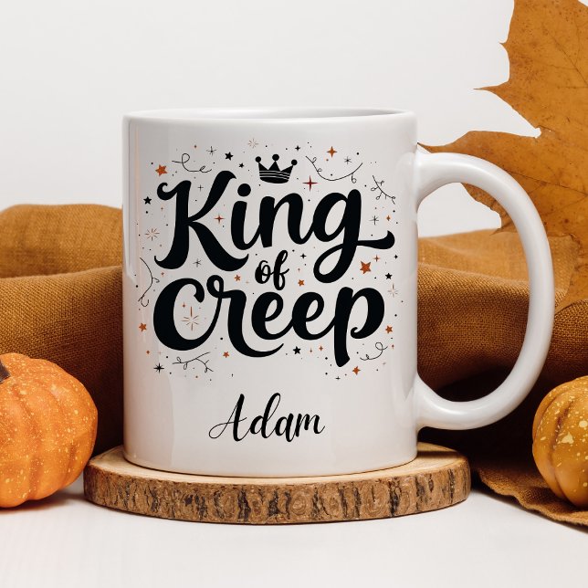 Elegant ’Kung of Creep’ Namn Halloween Calligraphy Mugg (Skapare uppladdad)