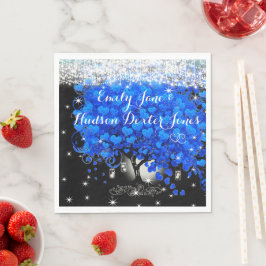 Elegant kunglig blå hjärtbladsträd  pappersservett